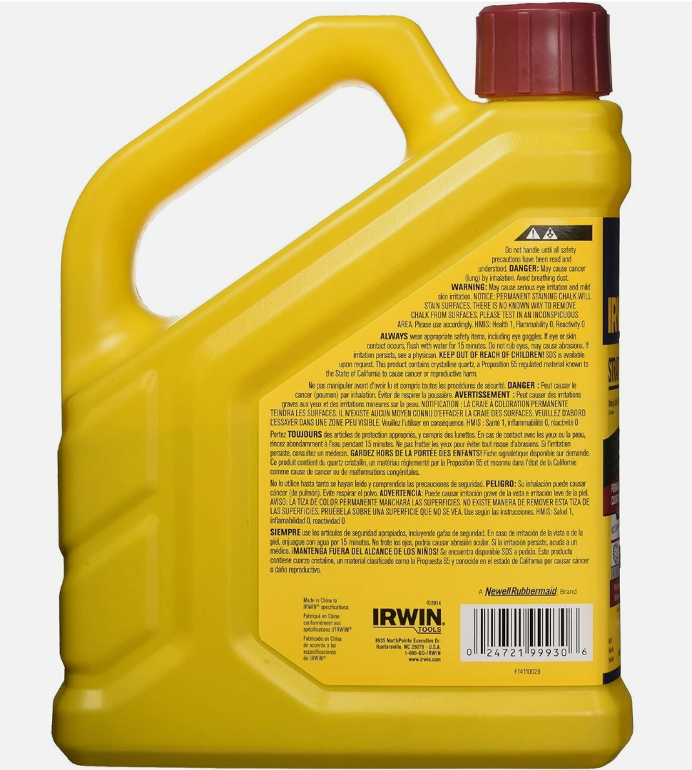 Irwin Strait-Line Permanent Staining Chalk, 4 lb, Red