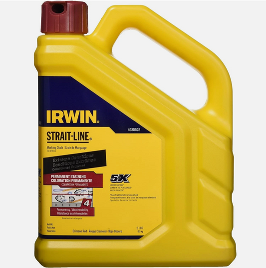 Irwin Strait-Line Permanent Staining Chalk, 4 lb, Red